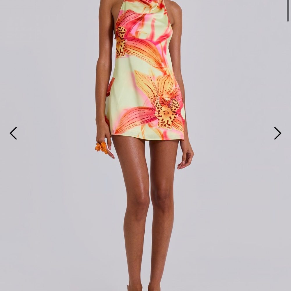 Jaded London Lucia Backless Mini Dress With Flower Detail